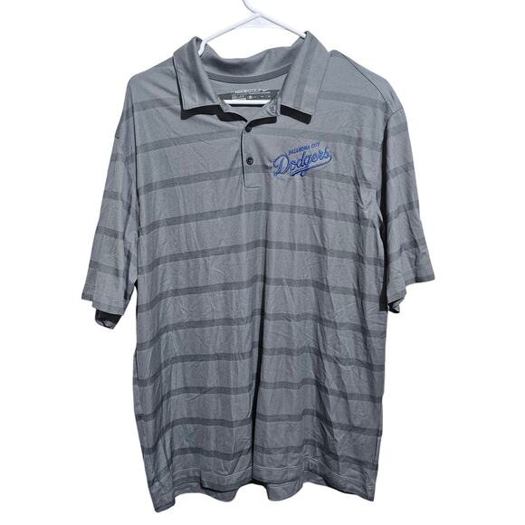 Nike Oklahoma City Dodgers Golf Polo Mens Size XL Dri-Fit Gray Striped(934) - Picture 1 of 6